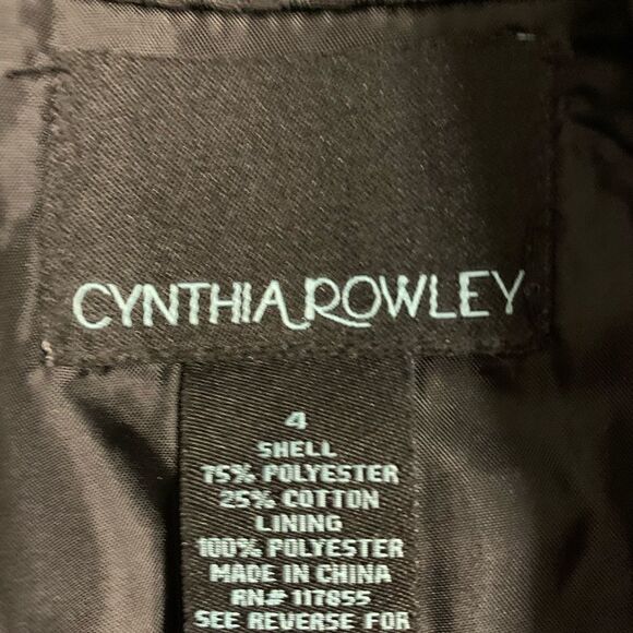 Cynthia Rowley Women’s Skirt Size 4 Classic Pencil Black Textured Print - Picture 3 of 6